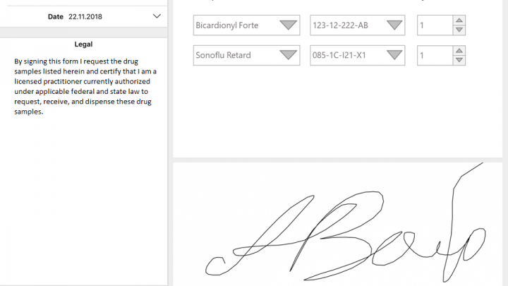 Record sample distribution including e-signature 