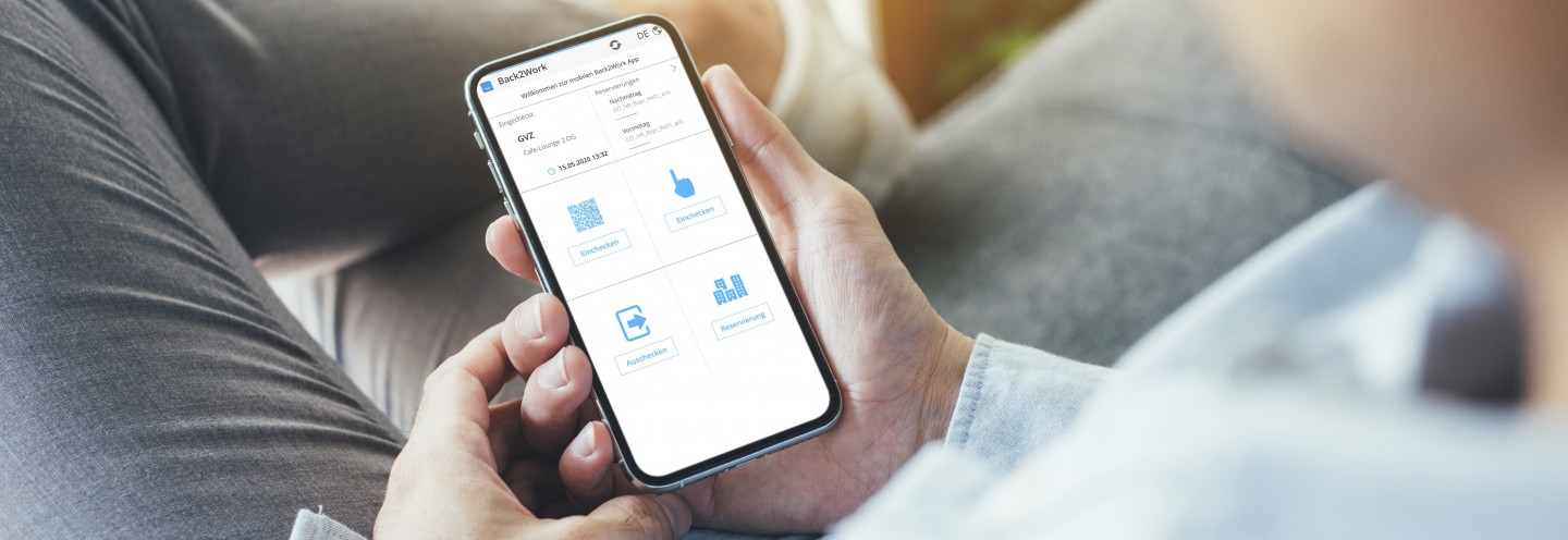 Sycor.Back2Work-App – unkompliziert und easy zu bedienen direkt über das Smartphone. 