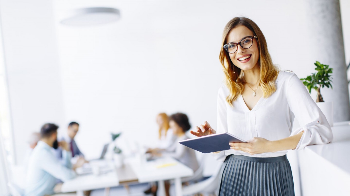 Businesswomen working with Microsoft Flow