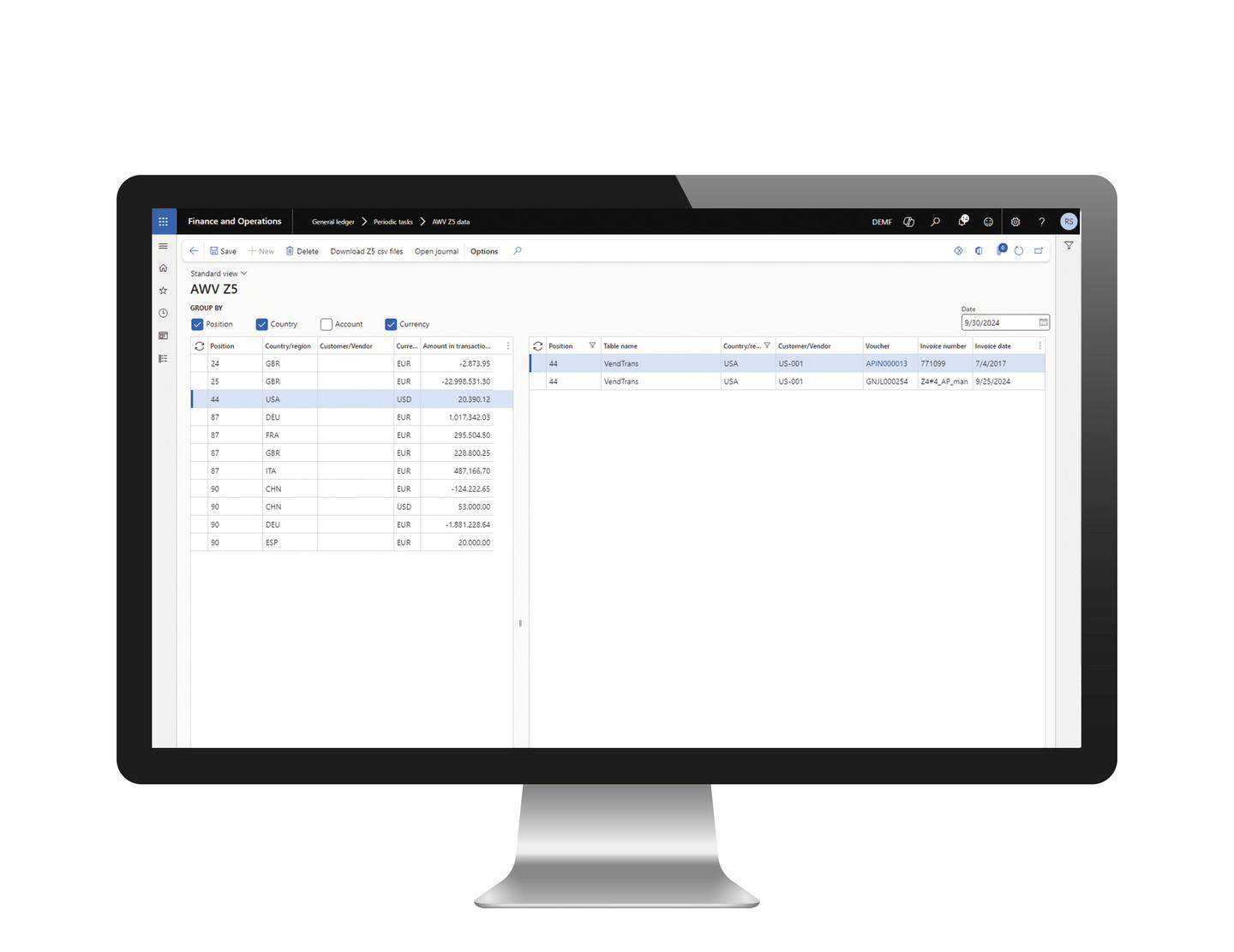 AWV Z5 Meldung in Dynamics 365