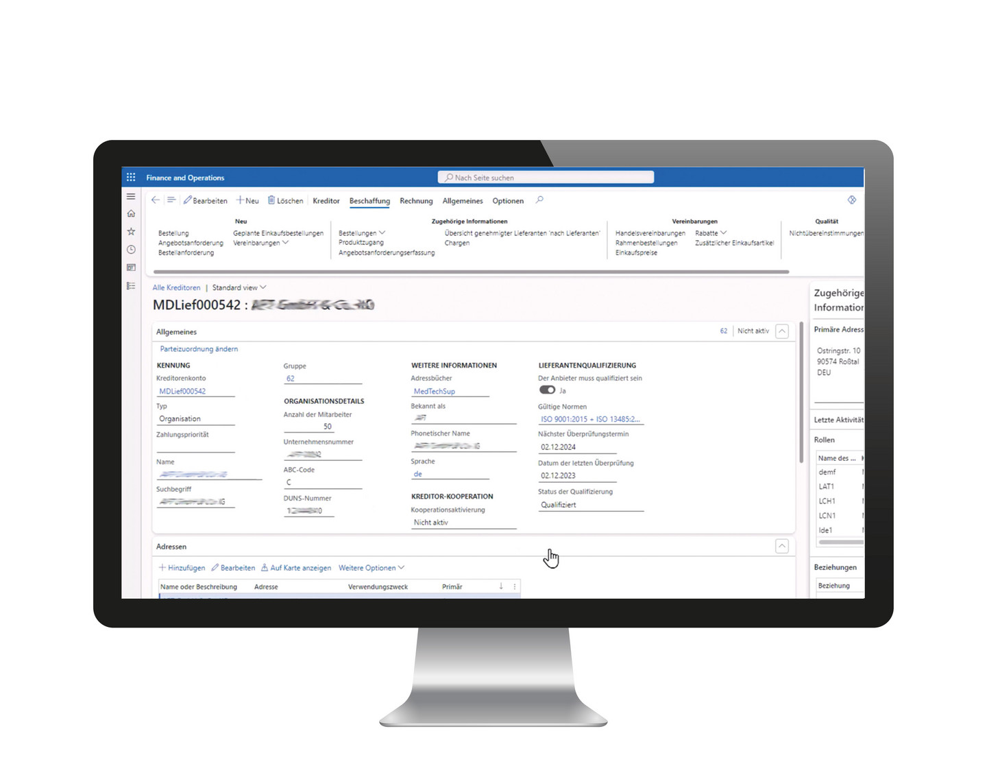 Supplier evaluation in Dynamics 365